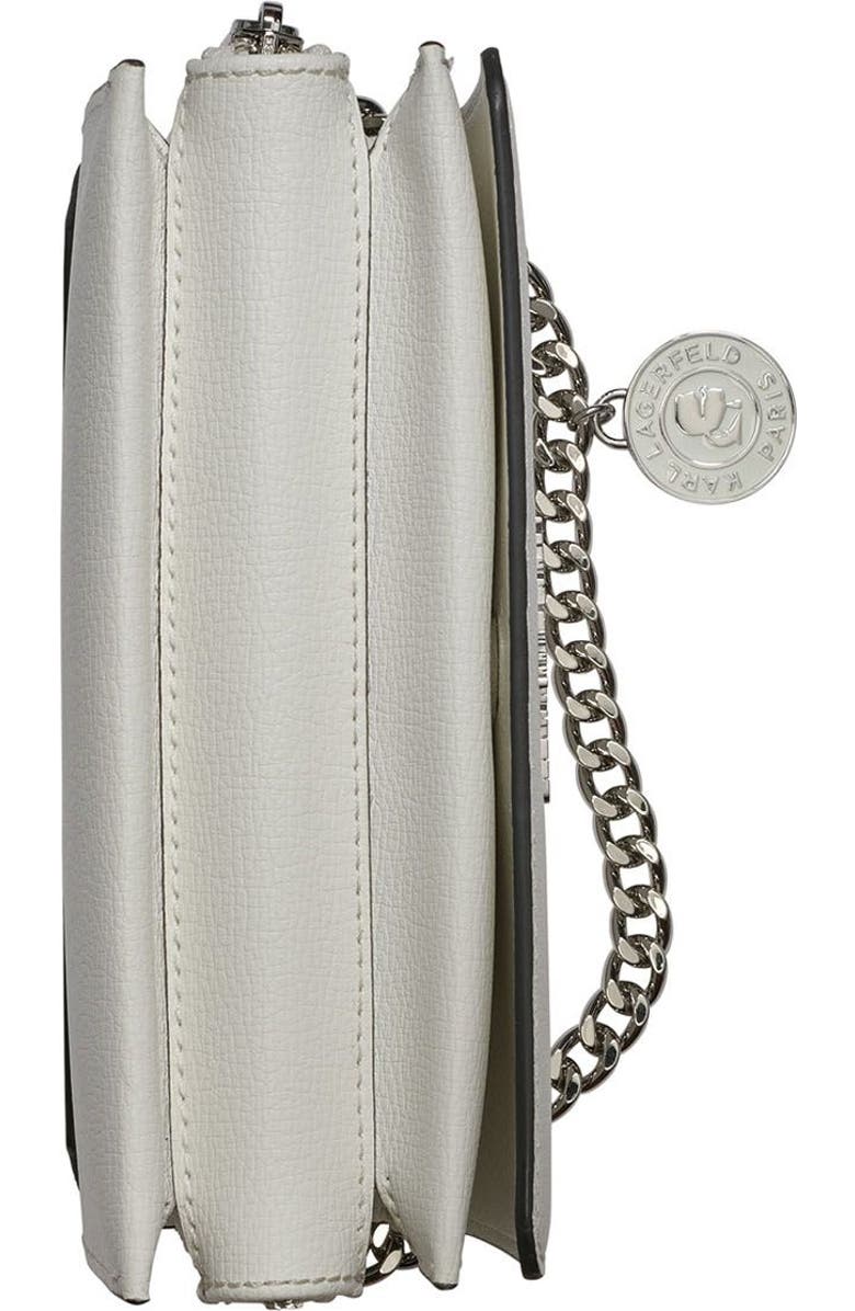 KARL LAGERFELD PARIS Lourdes Crossbody, Alternate, color, Winter White/Silver
