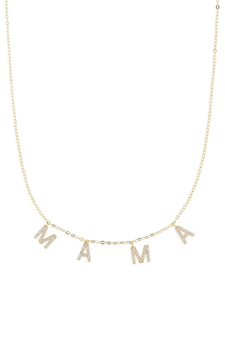 Mama Necklace, Main, color, GOLD W/ CRYSTALS