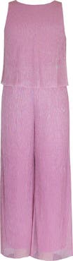 Zunie Kids' Metallic Plissé Jumpsuit