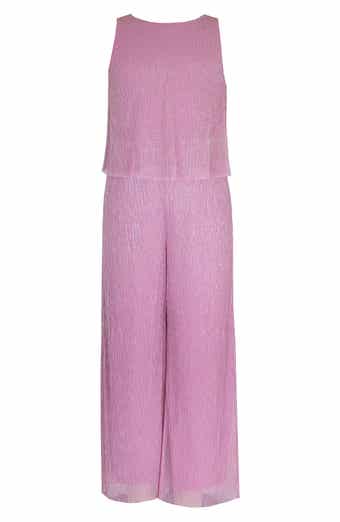 Kids' Metallic Plissé Jumpsuit