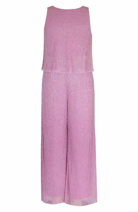 Kids' Metallic Plissé Jumpsuit