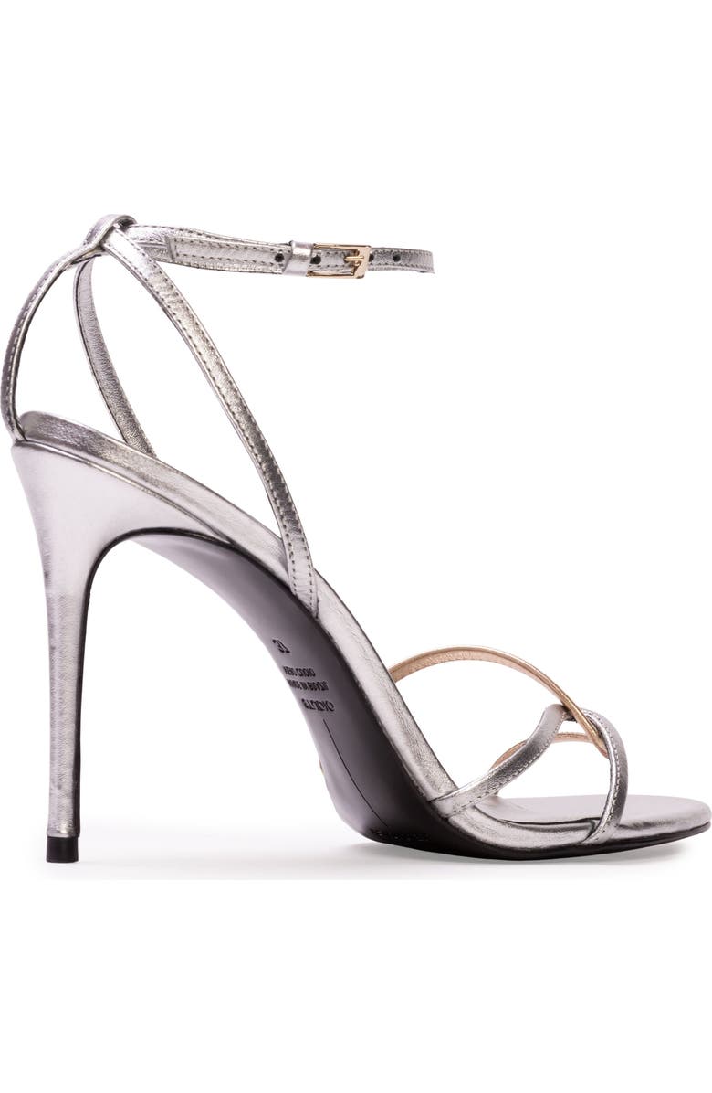 BLACK SUEDE STUDIO Miley 100 Metallic Sandal, Alternate, color, Silver/Gold Leather