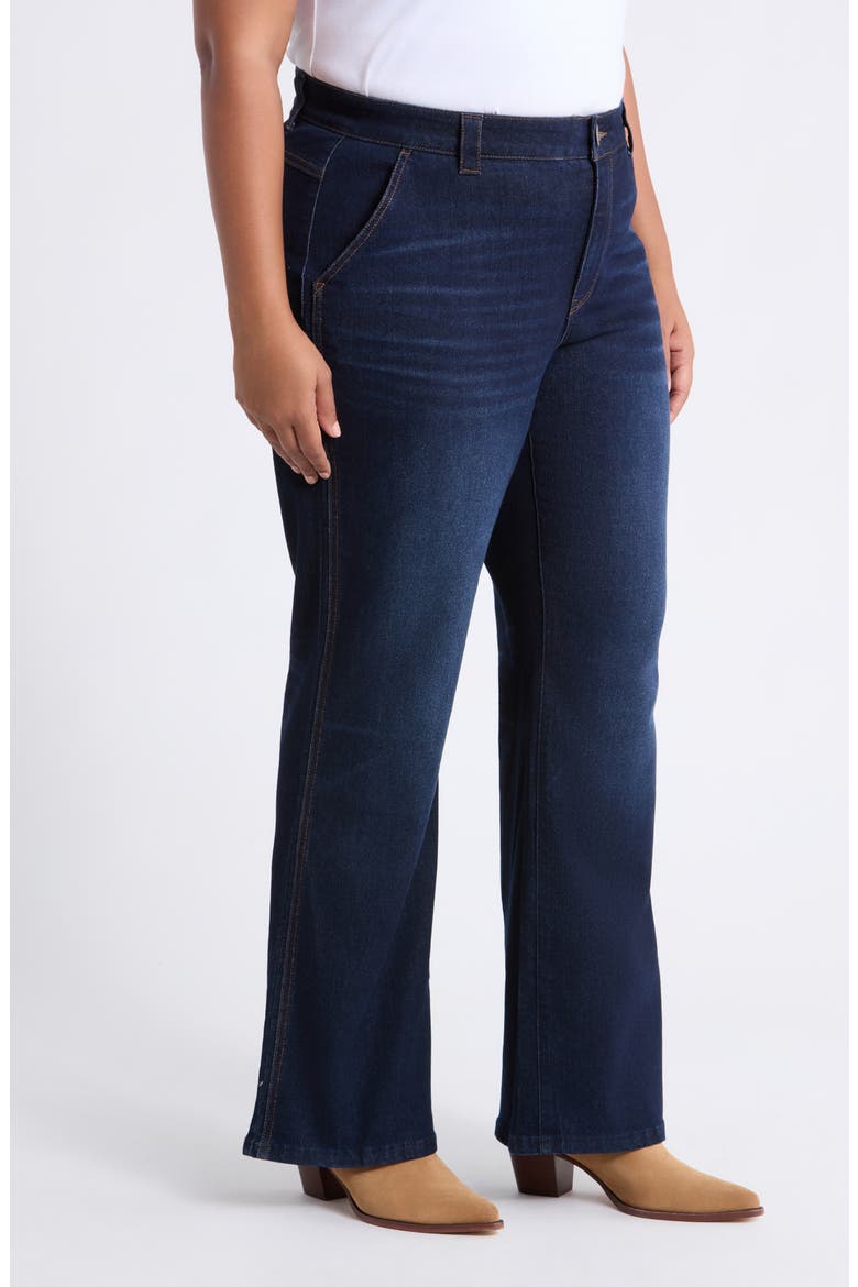 High Waist Ankle Wide Leg Jeans, Alternate, color, DARK INDIGO ARTISANAL