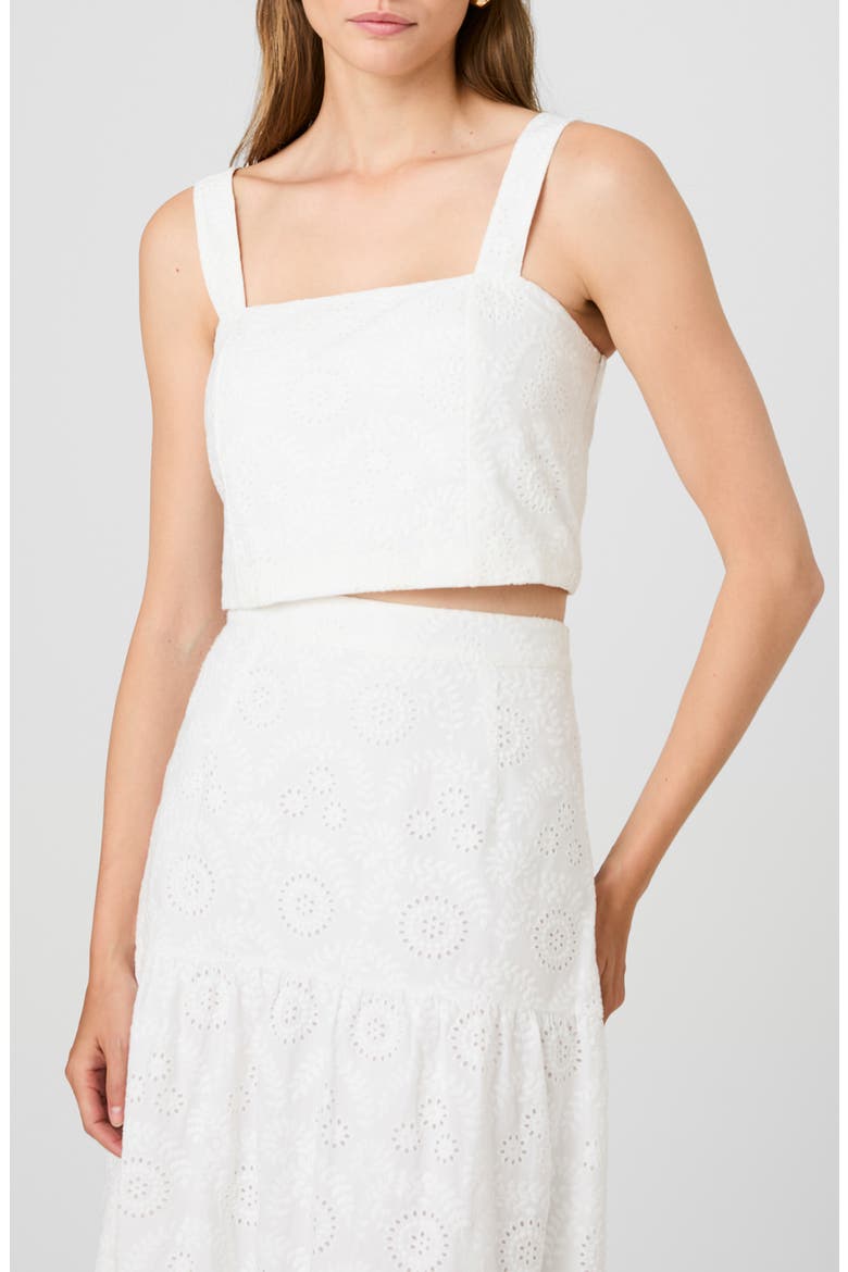 Svea Eyelet Crop Tank, Main, color, SUMMER WHITE