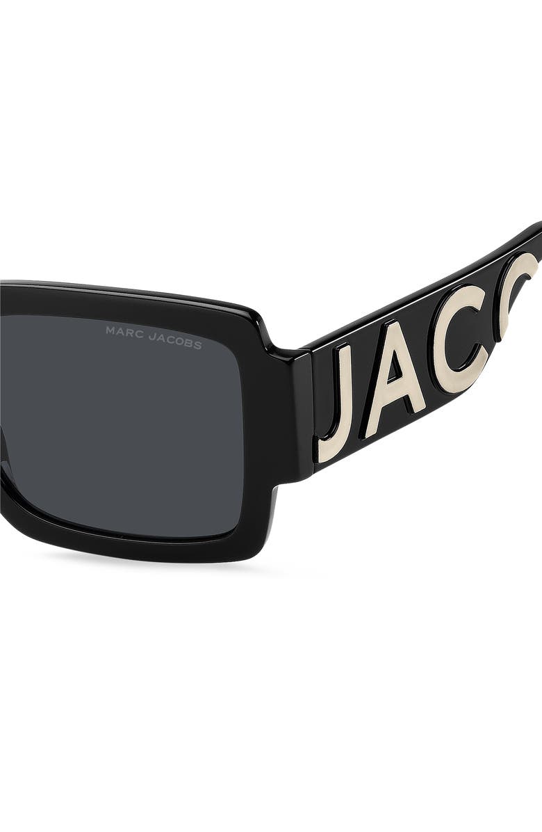 Marc Jacobs 55mm Gradient Rectangular Sunglasses, Alternate, color, Black Whte/ Gray Ar