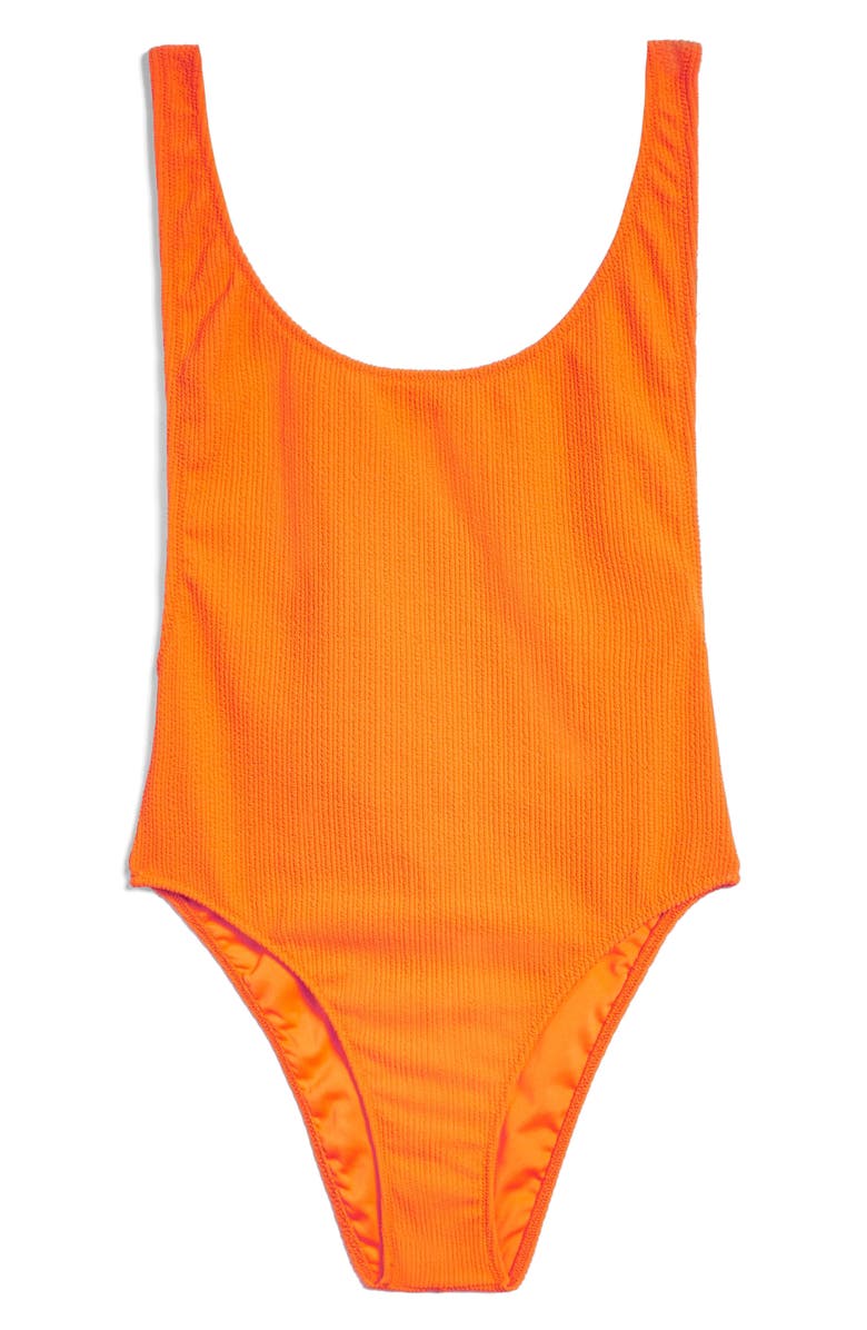 Topshop Scoop Neck Crinkle One-Piece Swimsuit, Alternate, color, 