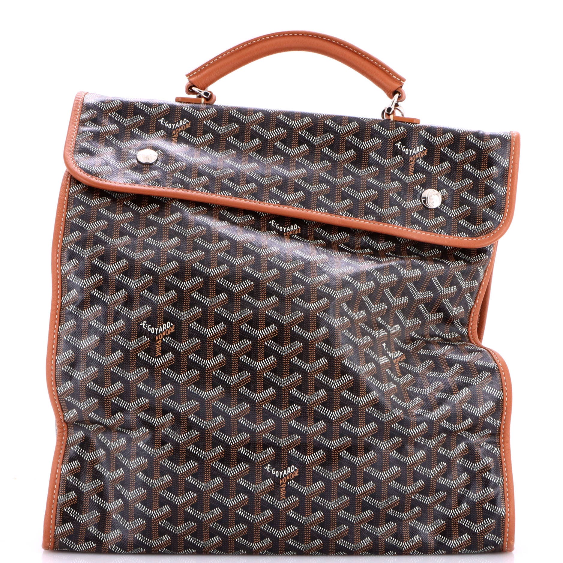 Saint Leger Briefcase Backpack Coated Canvas, Main, color, Brown