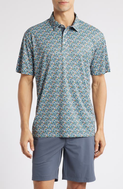 Swannies Ridge Floral Golf Polo In Graphite