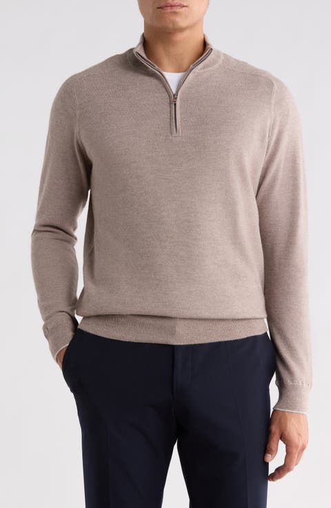 Voyager Cashmere and Silk Quarter Zip Sweater