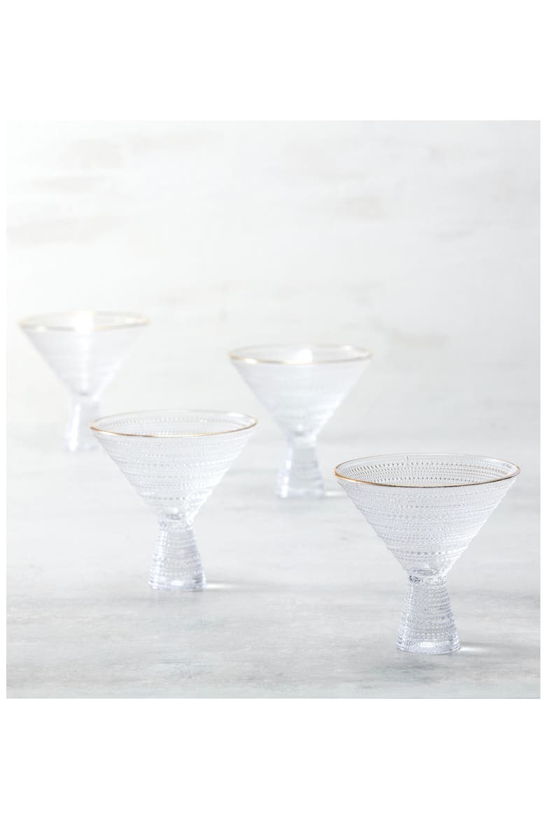 Jupiter Set of 4 Martini Glasses, Alternate, color, CLEAR