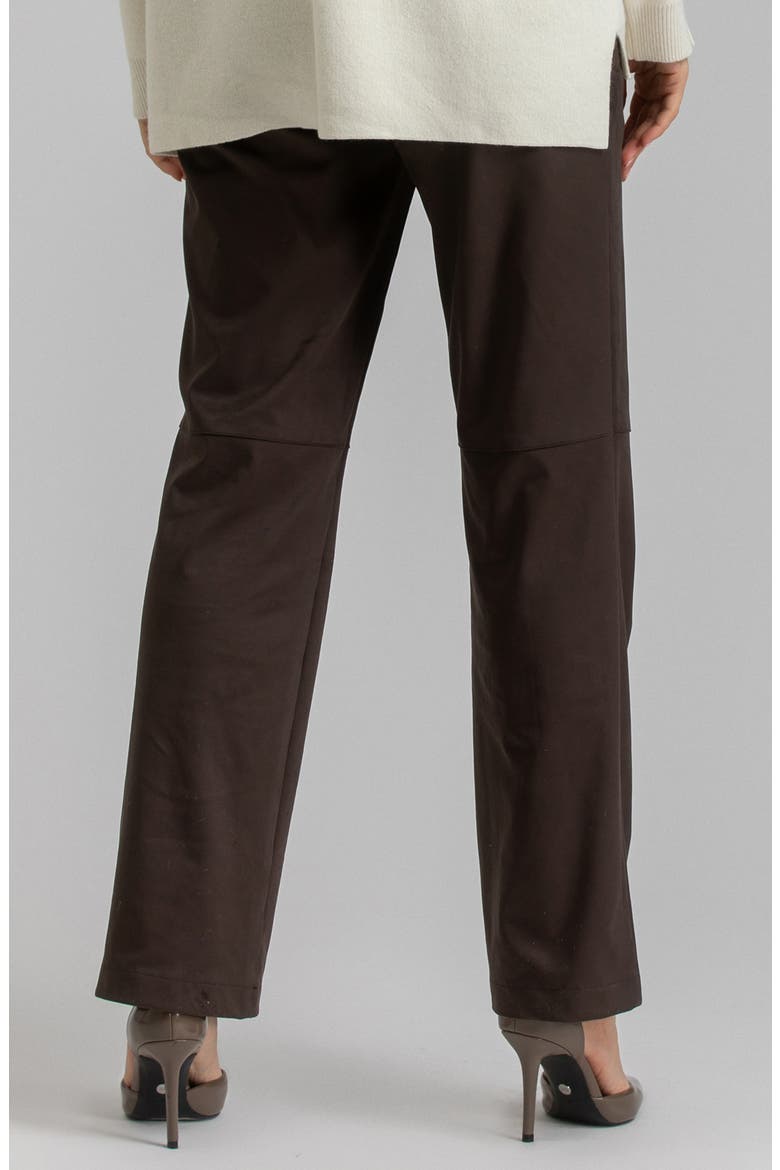 Straight Leg Faux Leather Maternity Pants, Alternate, color, DARK BROWN