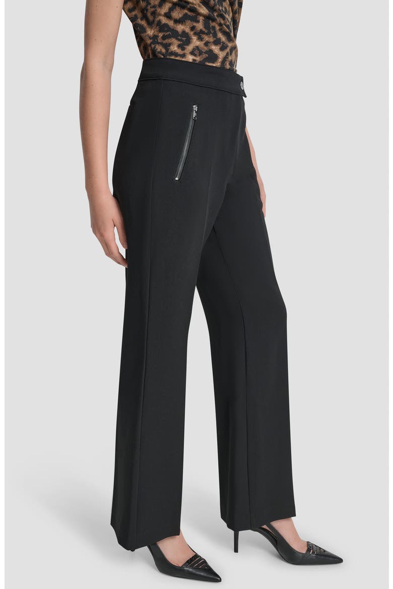 Double Weave Flare Pants, Alternate, color, BLACK