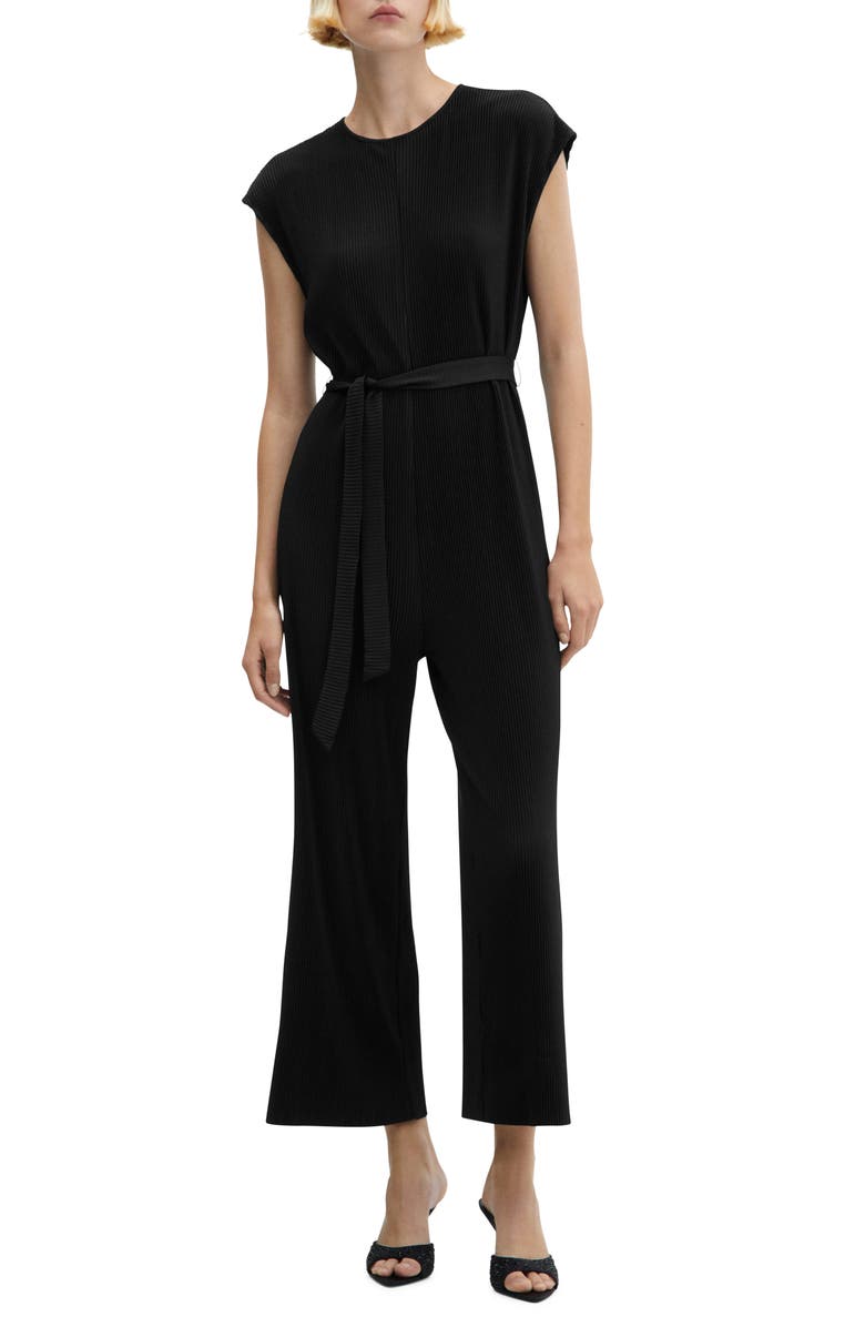 MANGO Pleated Jumpsuit, Main, color,