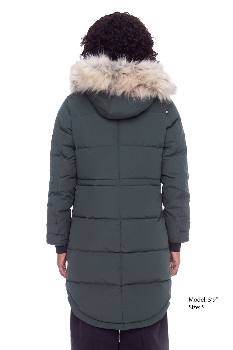 UKON - Vegan Down Drawstring Winter Parka, Alternate, color, DEEP GREEN