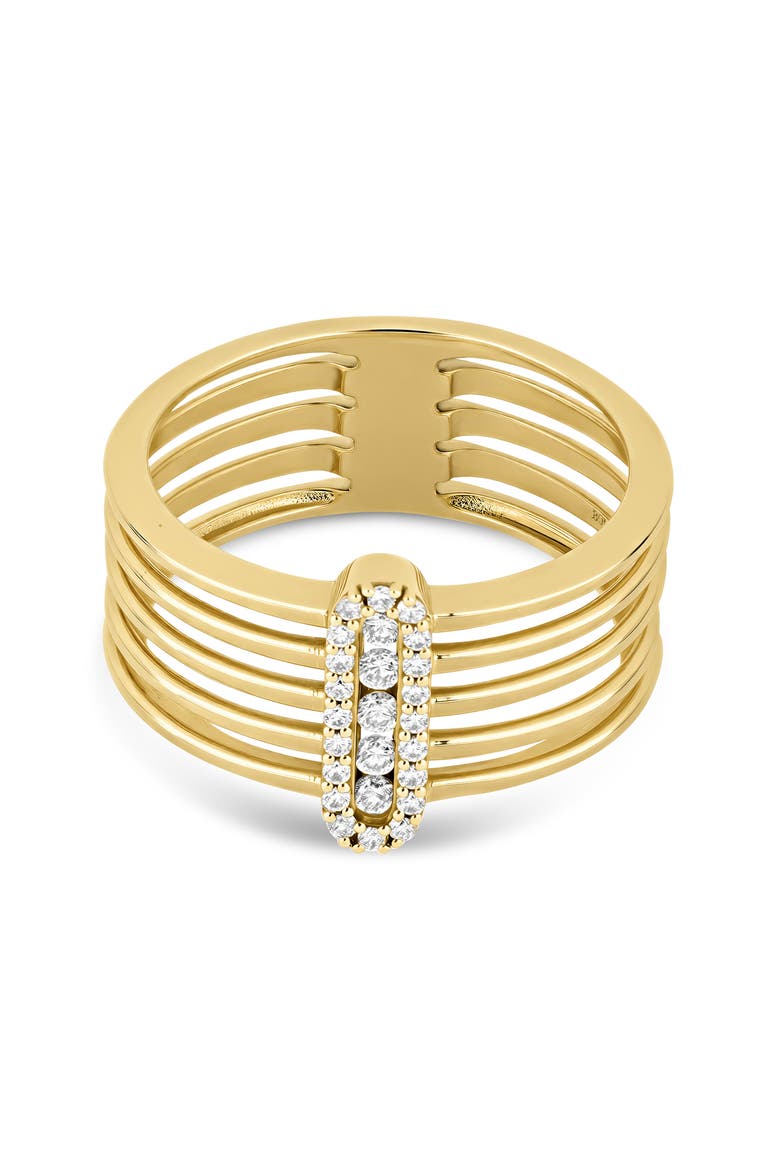 18K Gold Mika Natural Diamond Multi Row Bar Wide Ring (Online Trunk Show), Alternate, color, 18K YELLOW GOLD/ DIAMOND