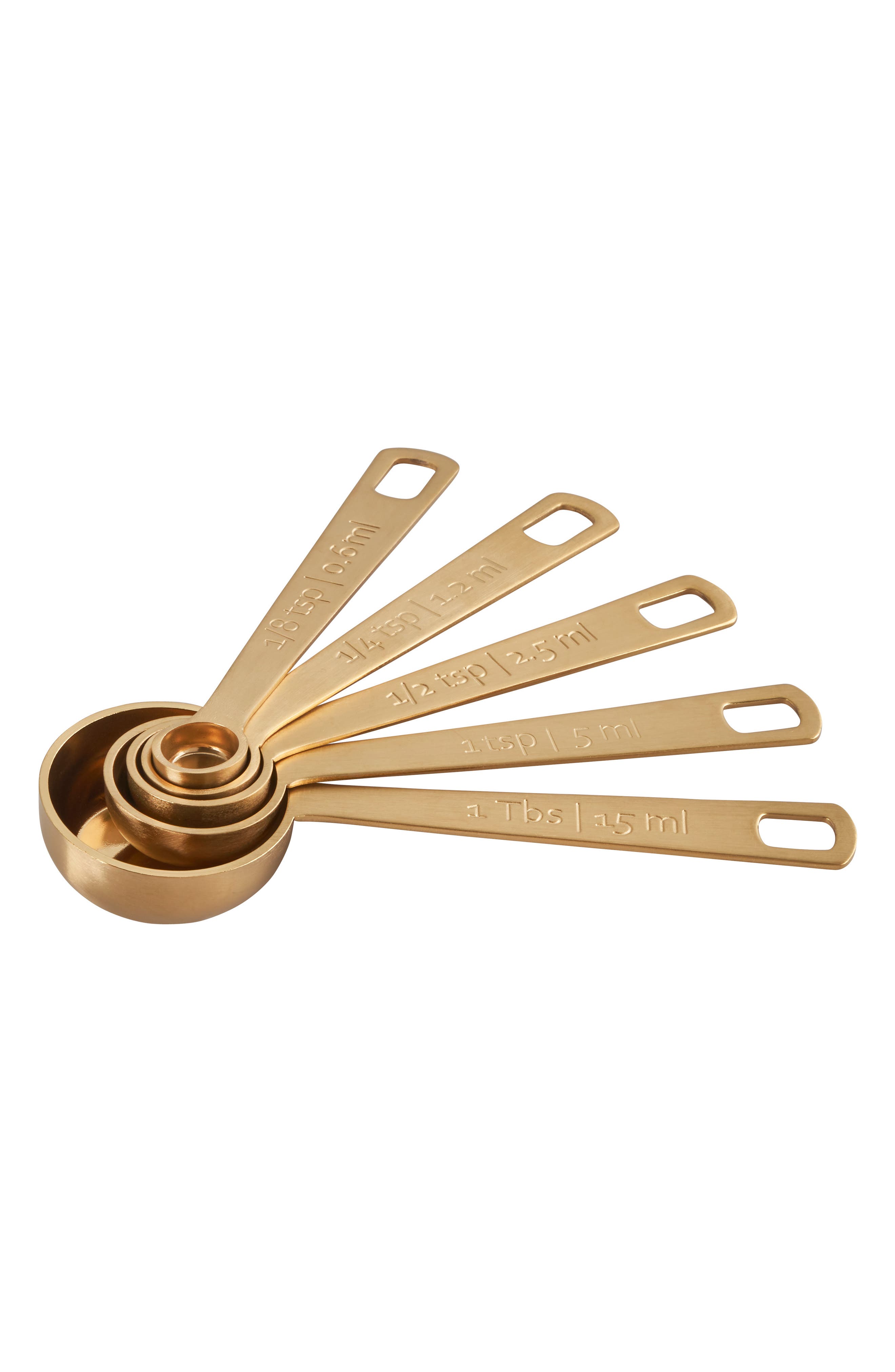 Le Creuset Set of 5 Measuring Spoons - Gold