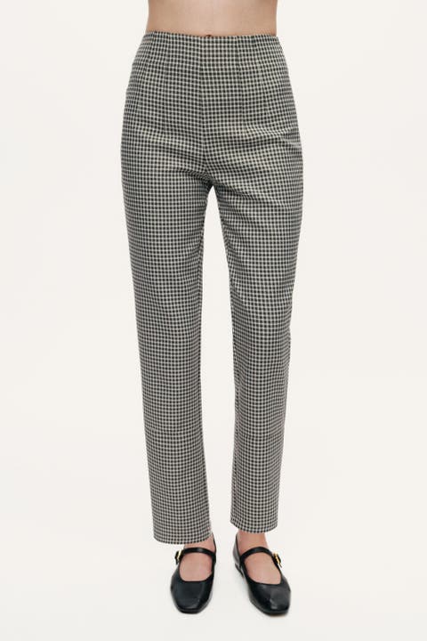 Tailored Micro Check Cigarette Pants