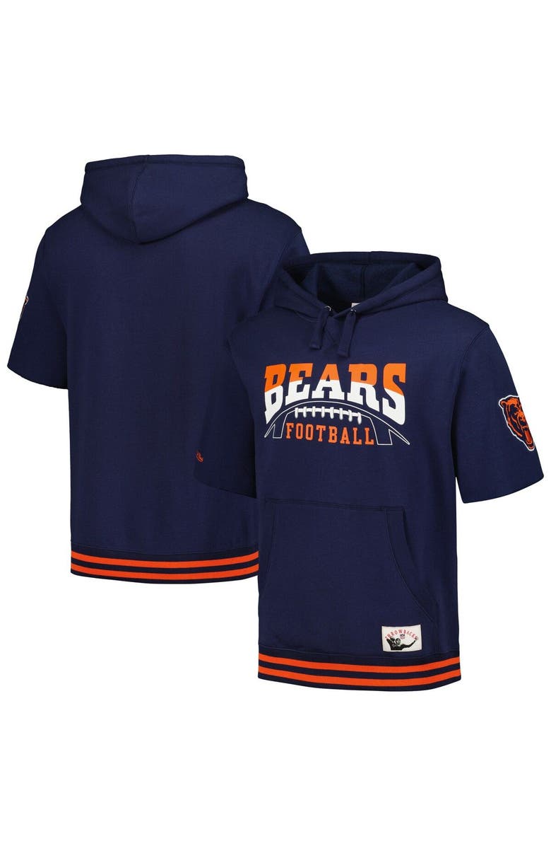 Mitchell & Ness Men's Mitchell & Ness Navy Chicago Bears Pre-Game Short Sleeve Pullover Hoodie, Main, color, Navy