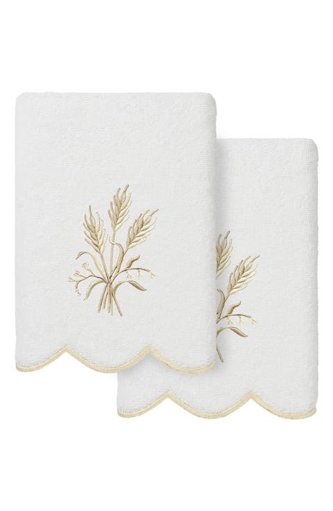 Whitney Scallop Set of 2 Turkish Cotton Hand Towels
