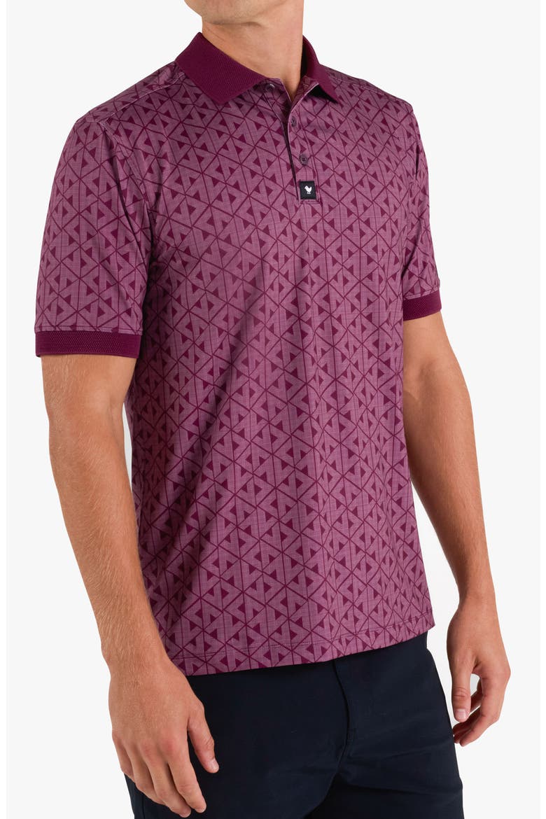 Ridge Geo Pattern Performance Golf Polo, Alternate, color, NIGHTCAP - FIG