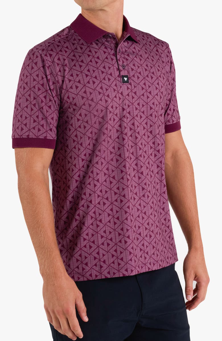 Bad Birdie Ridge Geo Pattern Performance Golf Polo, Alternate, color, Nightcap - Fig