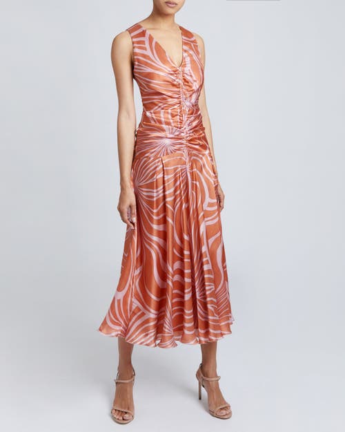 SANTORELLI SANTORELLI EDEN SLEEVELESS MIDI DRESS WITH CENTER RUCHING