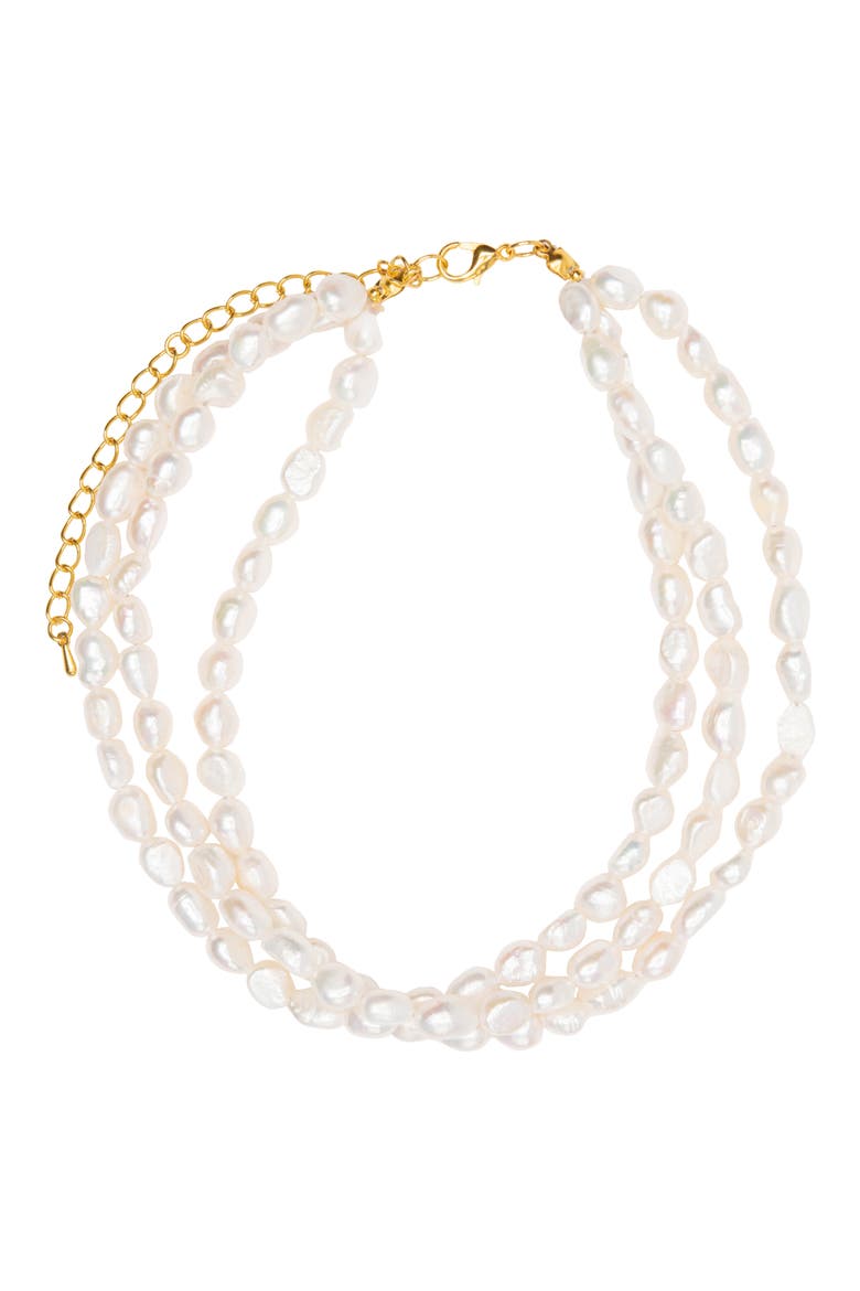 Golden Hour Bloom Freshwater Pearl Choker Necklace, Main, color, FRESHWATER PEARLS