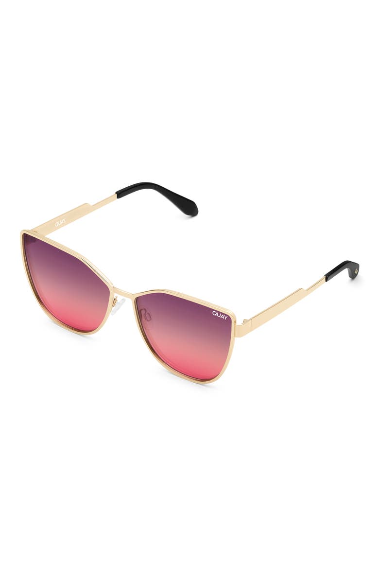 55mm In Pursuit Cat Eye Sunglasses, Alternate, color, GOLD/ PURPLE