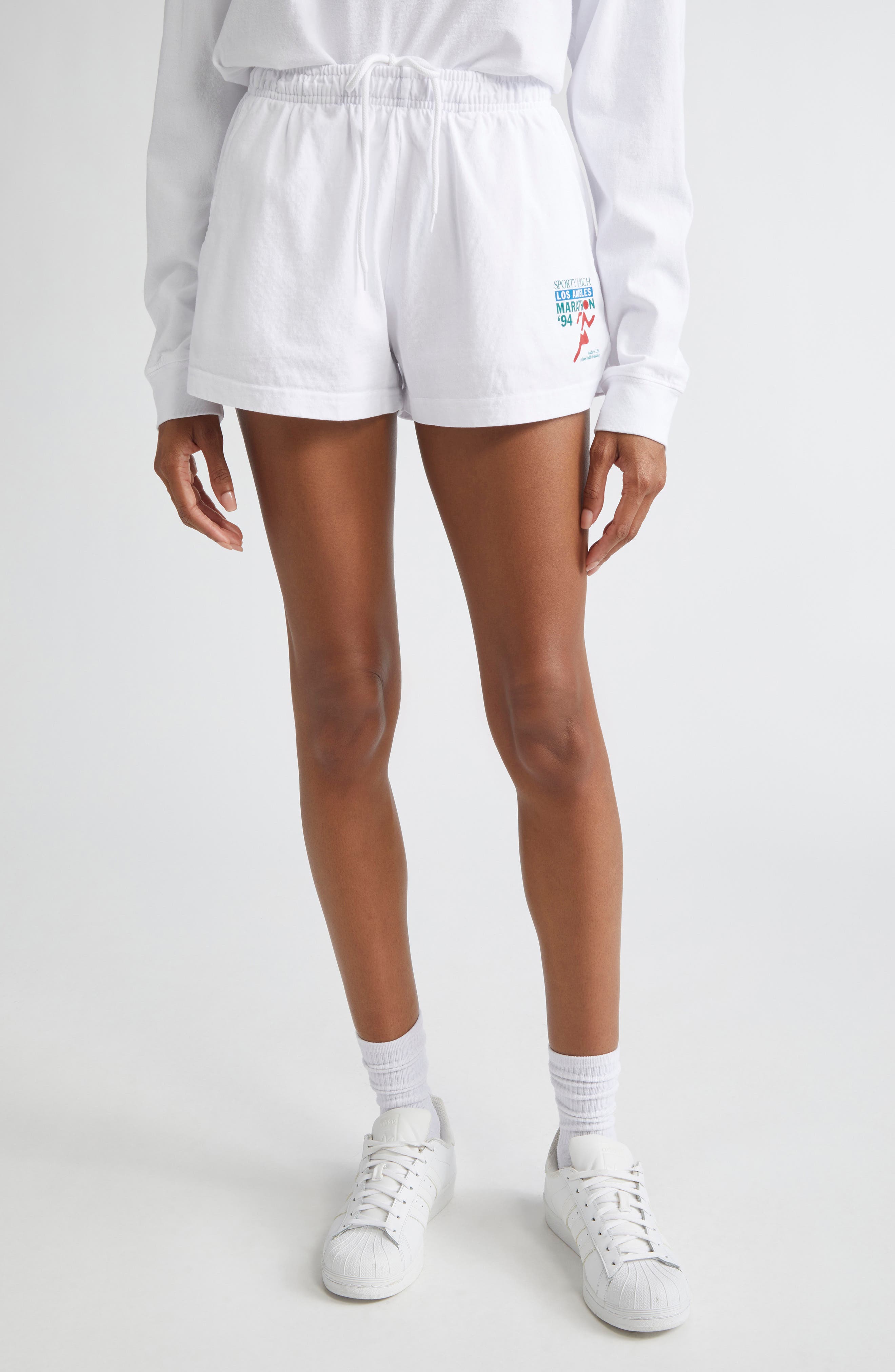 Sporty & Rich LA Marathon Cotton Disco Shorts