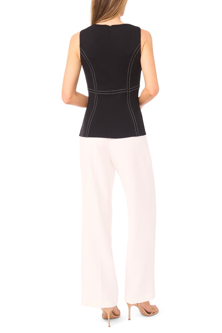 Jewel Neck Ponte Tank, Alternate, color, RICH BLACK