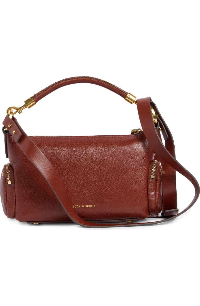 Rebecca Minkoff Mini Mab Leather Shoulder Bag, Alternate, color, Sienna