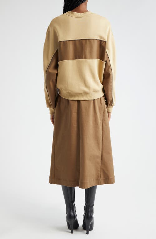 3.1 Phillip Lim Mixed Media Dress In Khaki-oak
