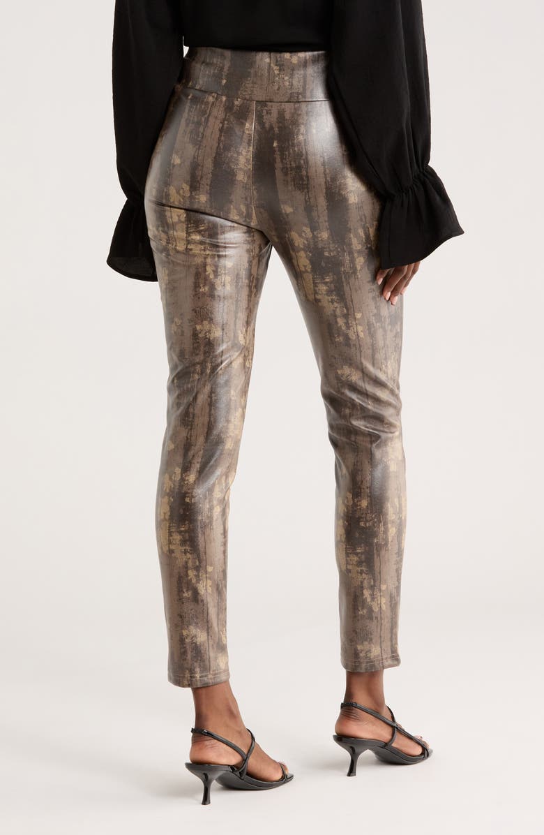 PATRIZIA LUCA Zip Detail Print Leggings, Alternate, color, Taupe