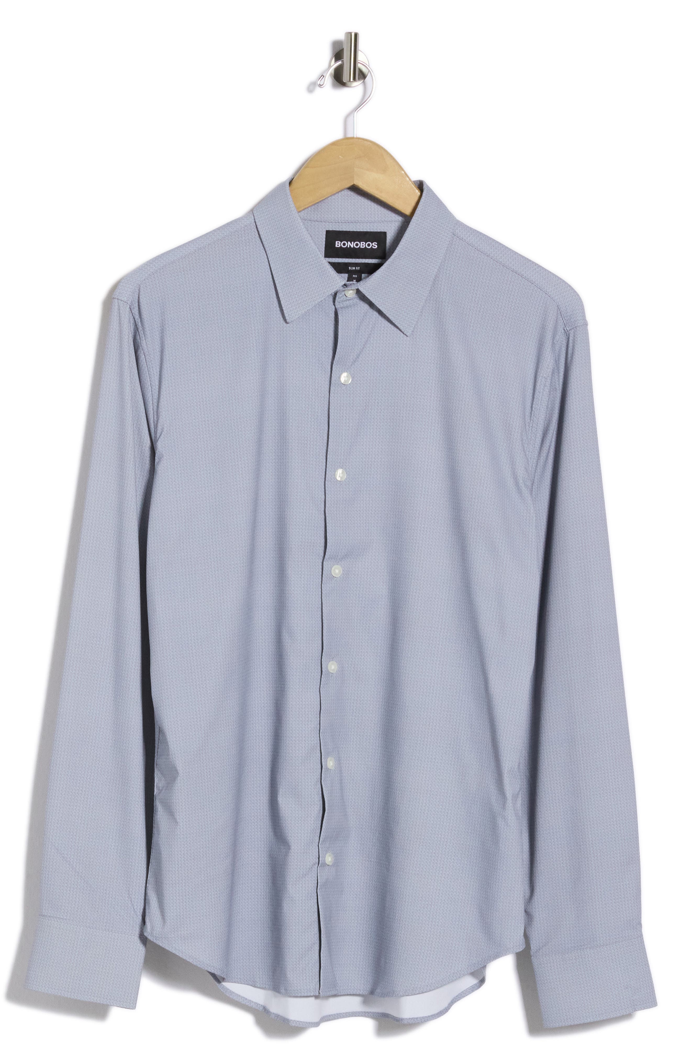 Bonobos Long Sleeve Tech Performance Shirt In Dark Navy Tres Geo