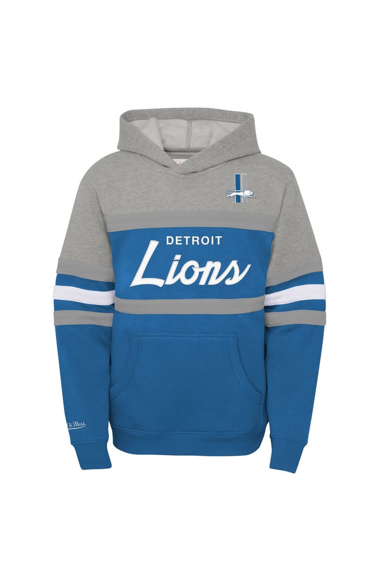 Mitchell & Ness Youth Mitchell & Ness  Blue Detroit Lions Throwback Head Coach Pullover Hoodie, Alternate, color, Blue