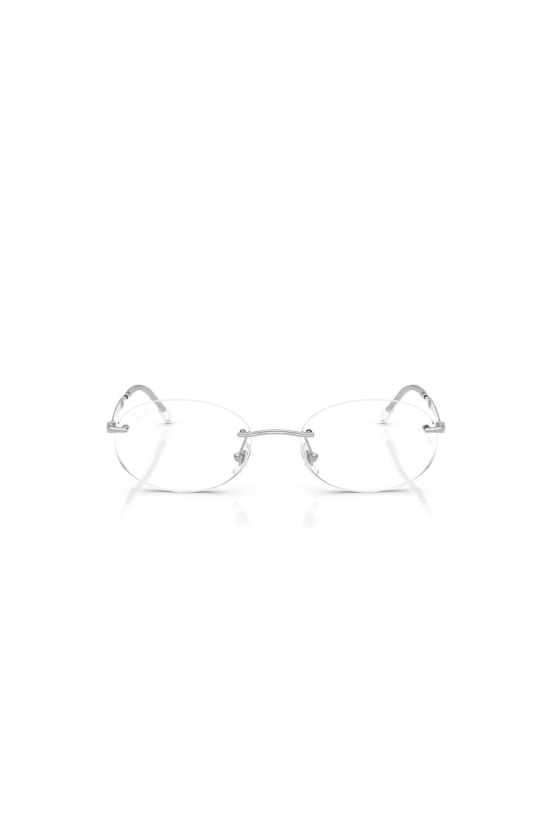 52mm Oval optical glasses, Alternate, color, Silver