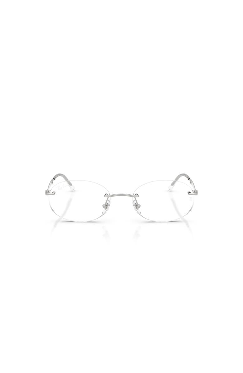Ray-Ban 50mm Oval optical glasses, Alternate, color, Silver
