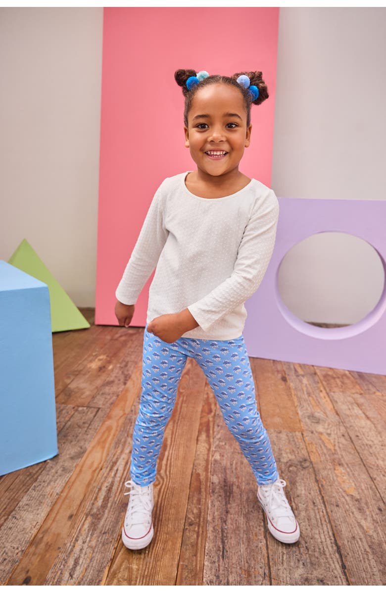 BISBY Kids' Knit Patterned Legging, Alternate, color, Cornflower Block Print