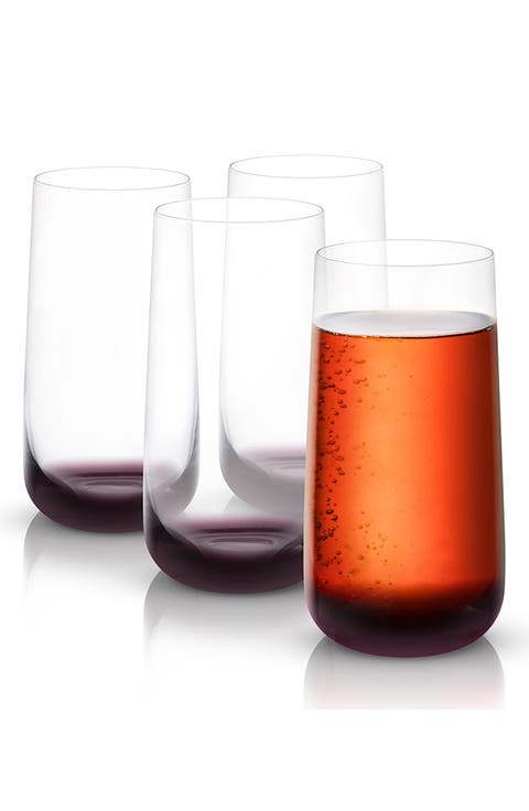 Set of 4 Black Swan Highball Glasses