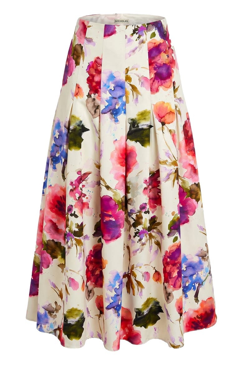 Jordana Skirt, Alternate, color, Watercolor Flora