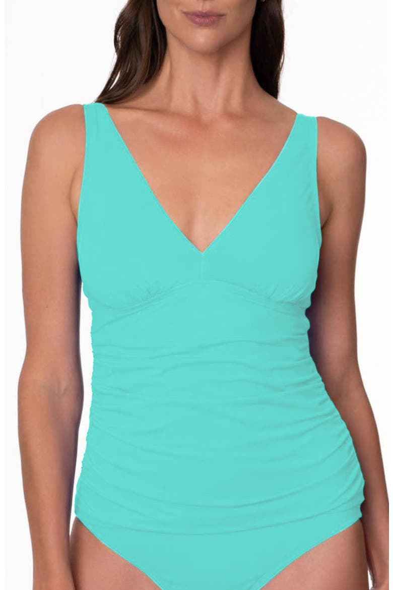 Amber V-Neck Tankini Top, Main, color, JELLY MINT