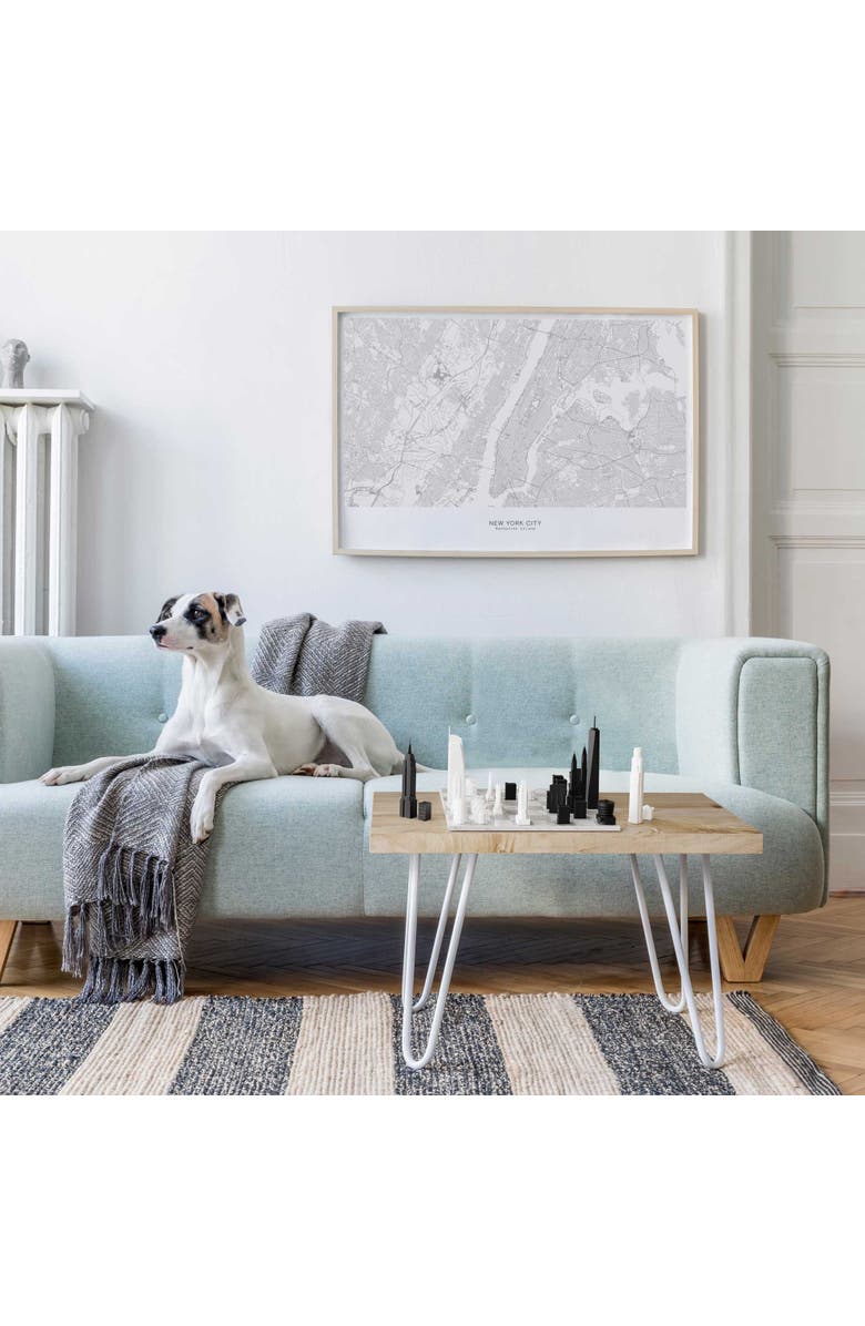 SKYLINE CHESS Chess Set Acrylic New York vs Los Angeles Edition with Marble Hatch Board, Alternate, color, White