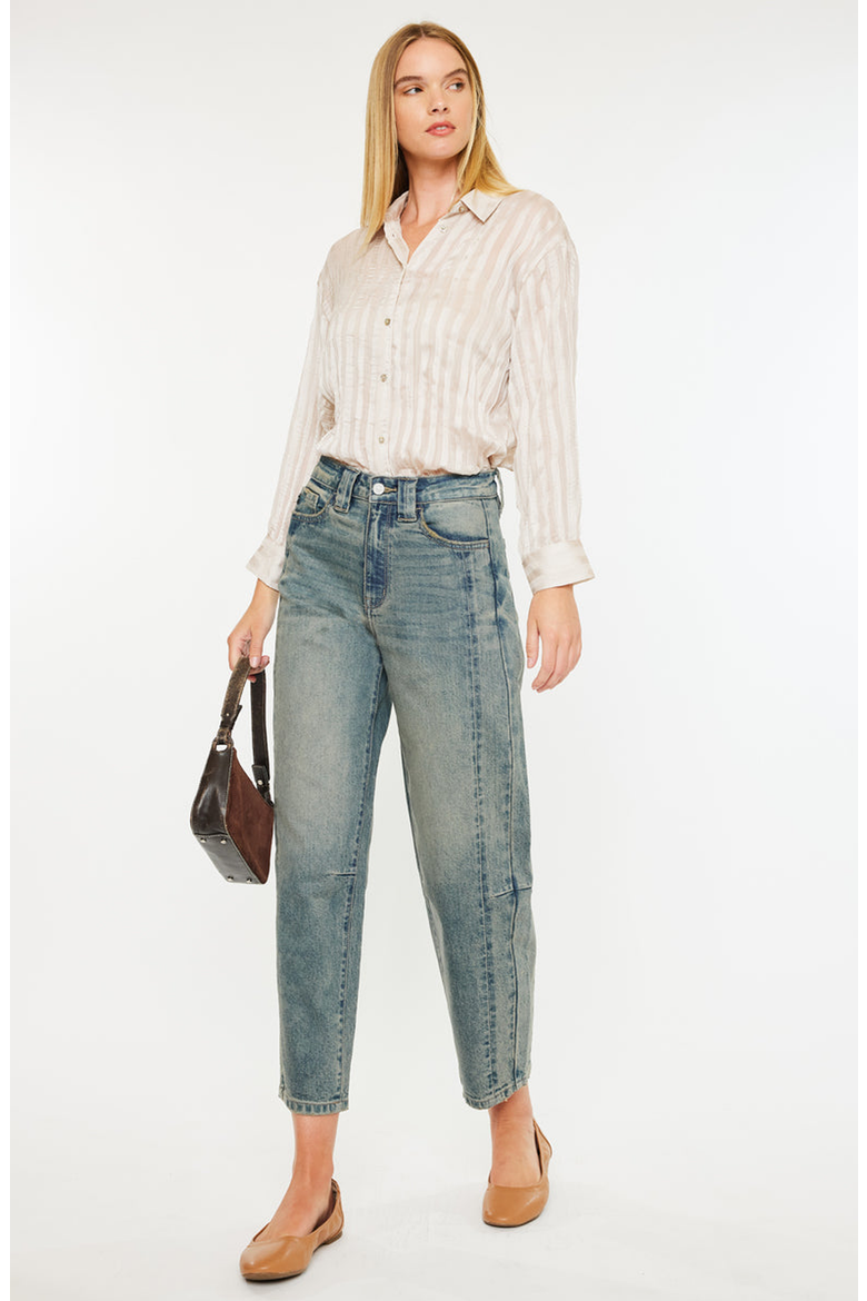 Cecilia High Rise Slim Barrel Jeans, Alternate, color, Medium Wash