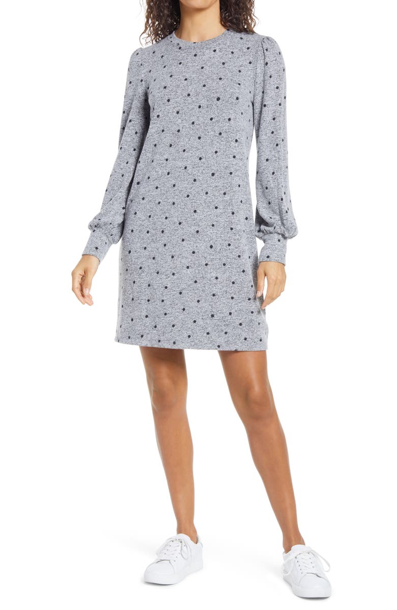 Lucky Brand Cozy Long Sleeve Knit Shift Dress, Main, color,