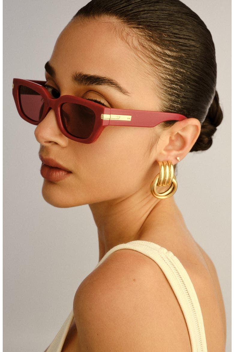 Cubito 51mm Square Sunglasses, Alternate, color, BURGUNDY / ROSE MONO