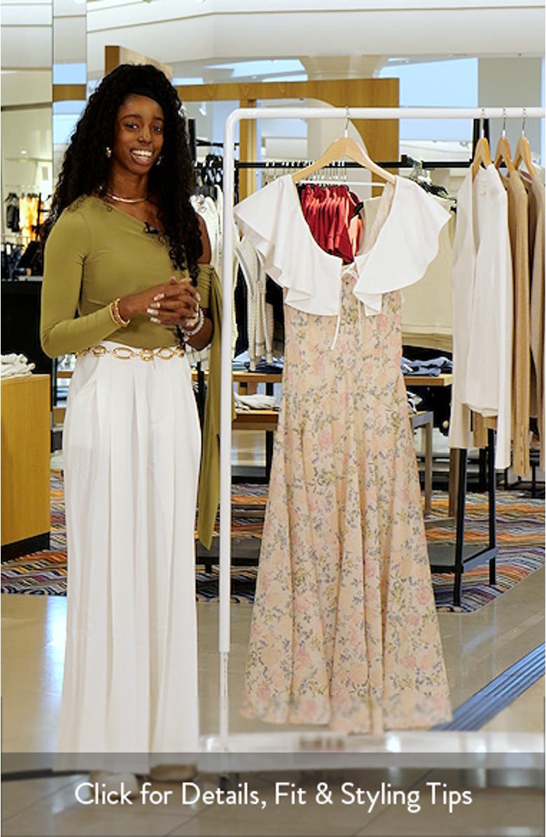 Fawn Floral Oversize Poplin Ruffle Collar Dress, sales video thumbnail