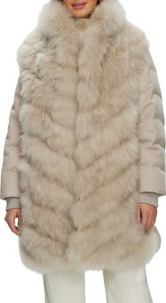 GORSKI Genuine Shearling Diagonal Stroller with Cashmere Back And Sleeves