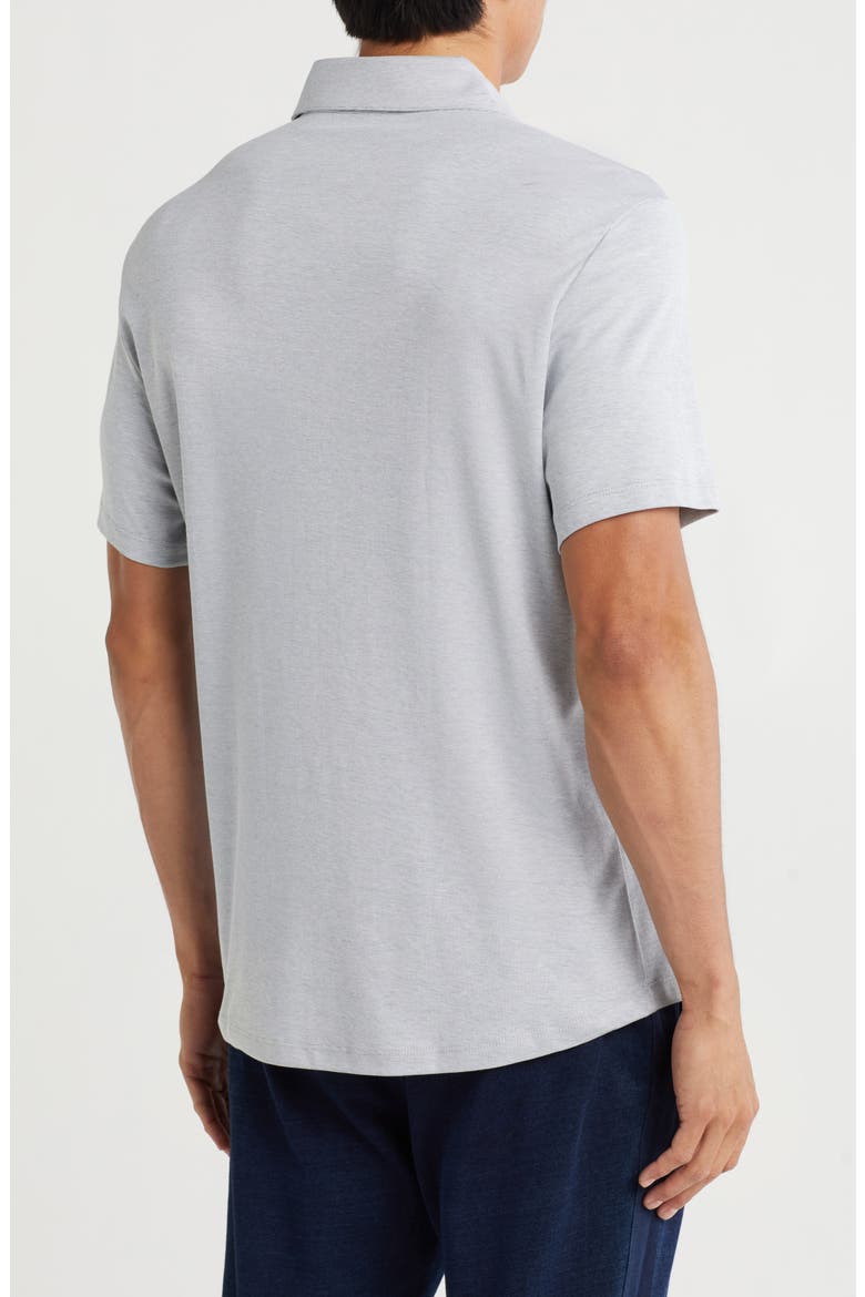 Riverway Short Sleeve Cotton Blend Knit Button-Up Shirt, Alternate, color, GREY