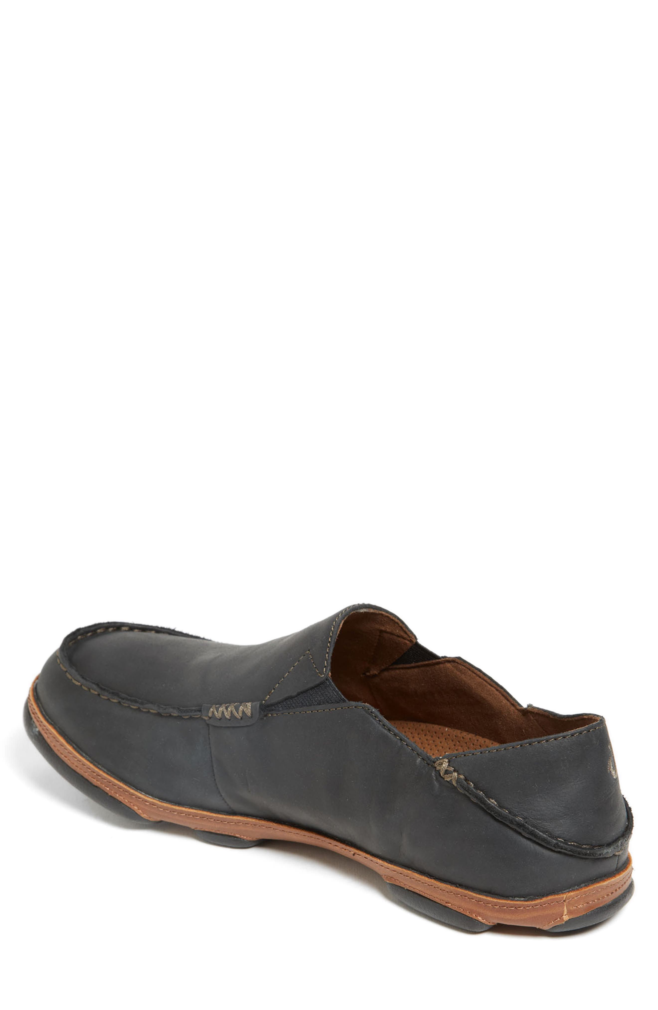 OluKai Moloa Slip-On, Alternate, color, Black/ Toffee Leather