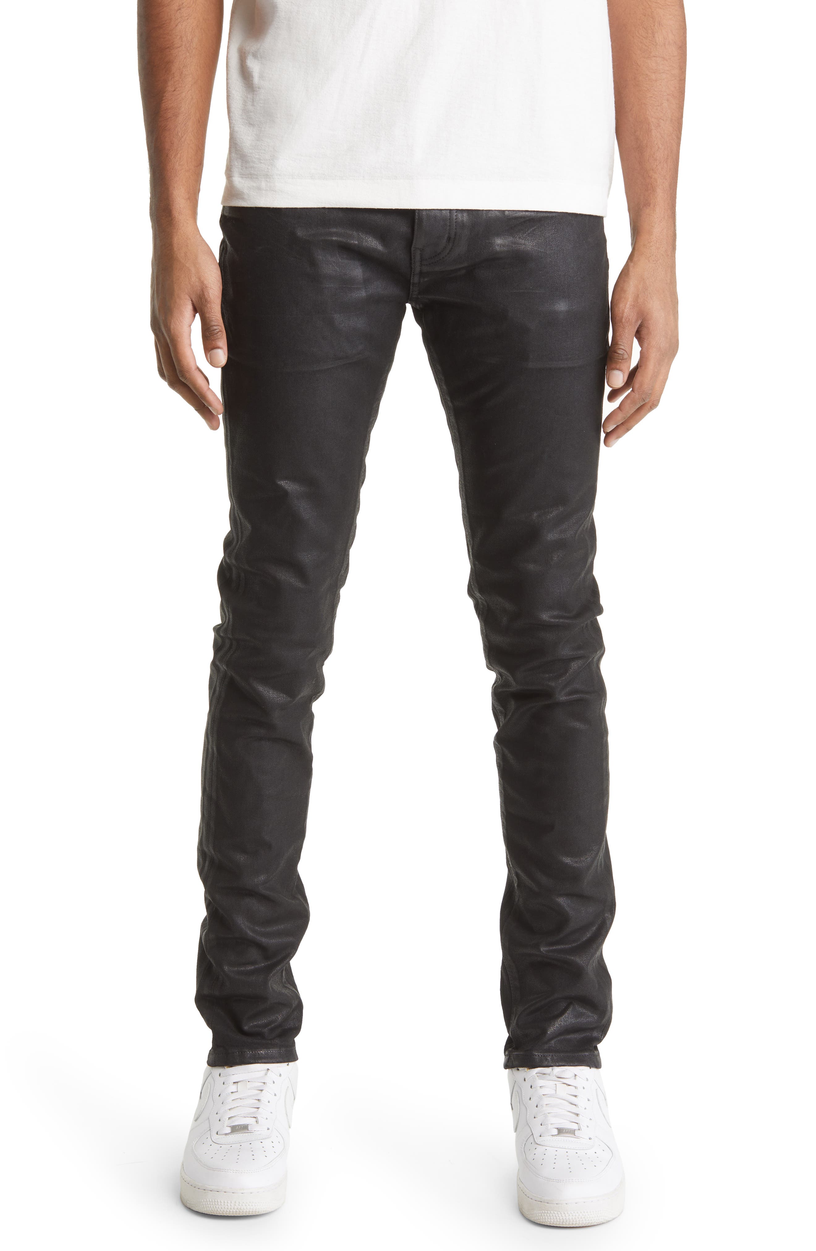 PURPLE BRAND Black Label Coated Stretch Skinny Jeans